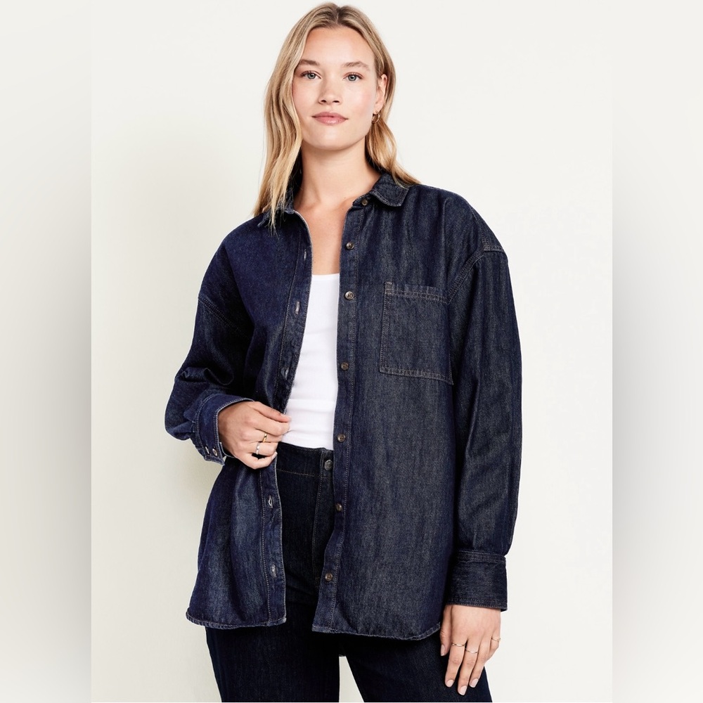 Old Navy Oversized Button-Down Jean Shirt